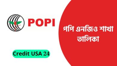 পপি এনজিও শাখা তালিকা
